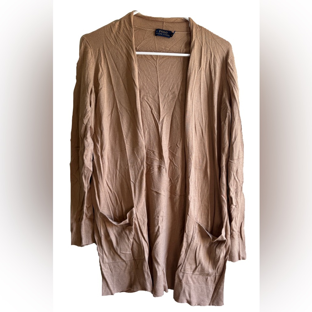 Women's Tan Open Front Cardigan